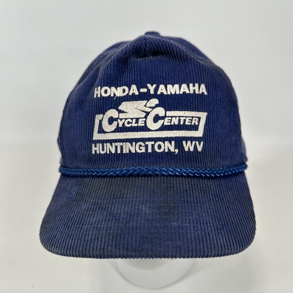 Honda Yamaha Corduroy Hat cap Vintage Blue Rope‎